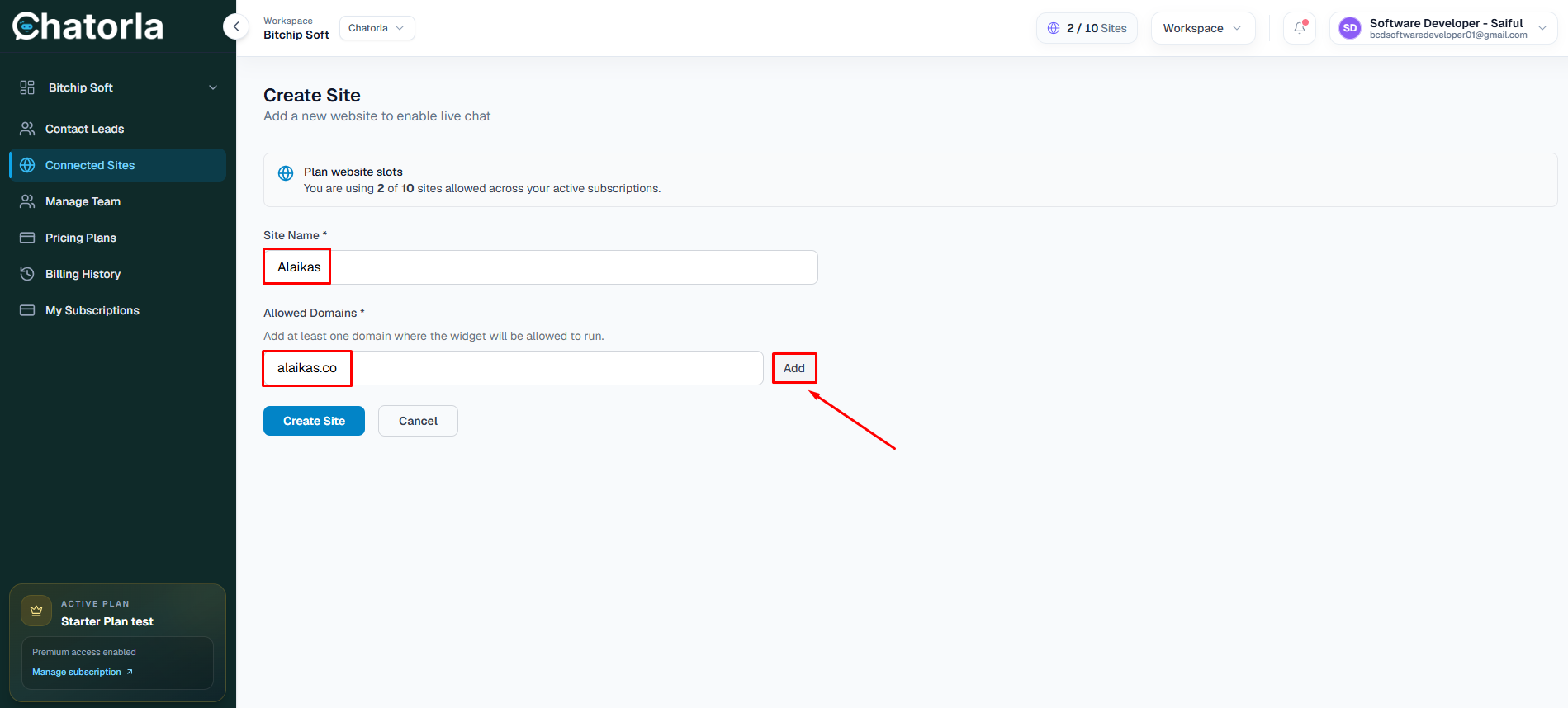 Create Site