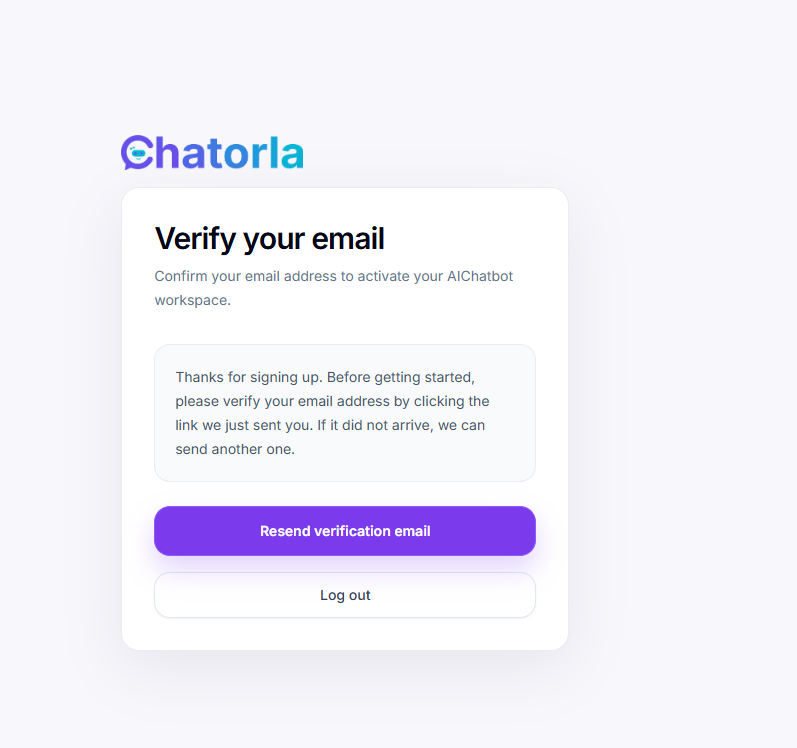 Verify Your Email Chatorla